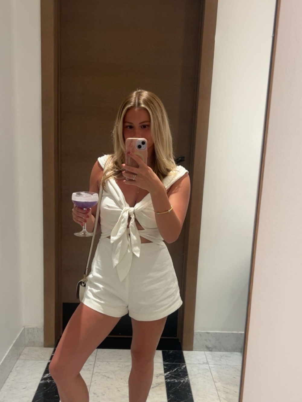 Major Elle Olive Romper in White - Picture 3 of 4